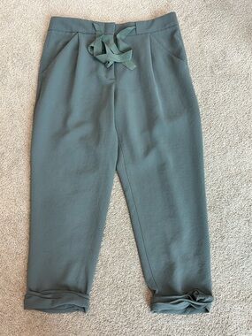 Aritzia Wilfred Allant Pants cropped ankle mint Sage green Sz 8